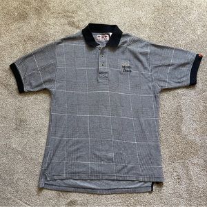 Vintage Boa Resort Myrtle Beach Mens Polo  Blk/White Herringbone Pattern Size L